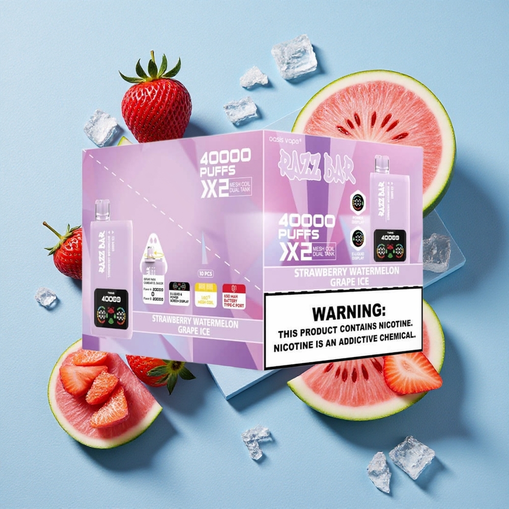 Razz Bar 40000 Bouffées Fraise_Pastèque_Givre de Raisin wholesale Belgique Affichage Écran Puissance