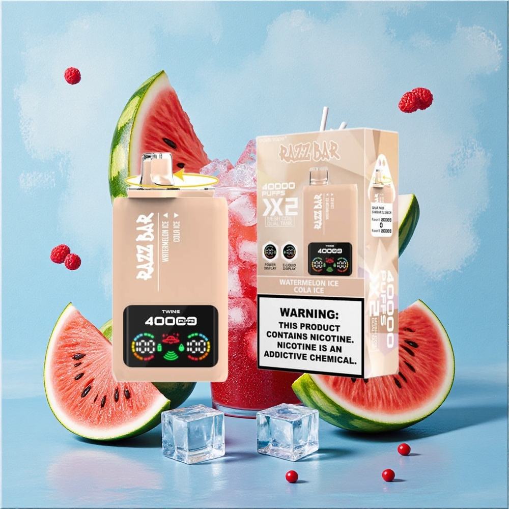 Razz Bar 40000 Bouffées Pastèque Glacée_Cola Glacée wholesale Belgique Affichage Écran Puissance 650 Mah Port Type-C