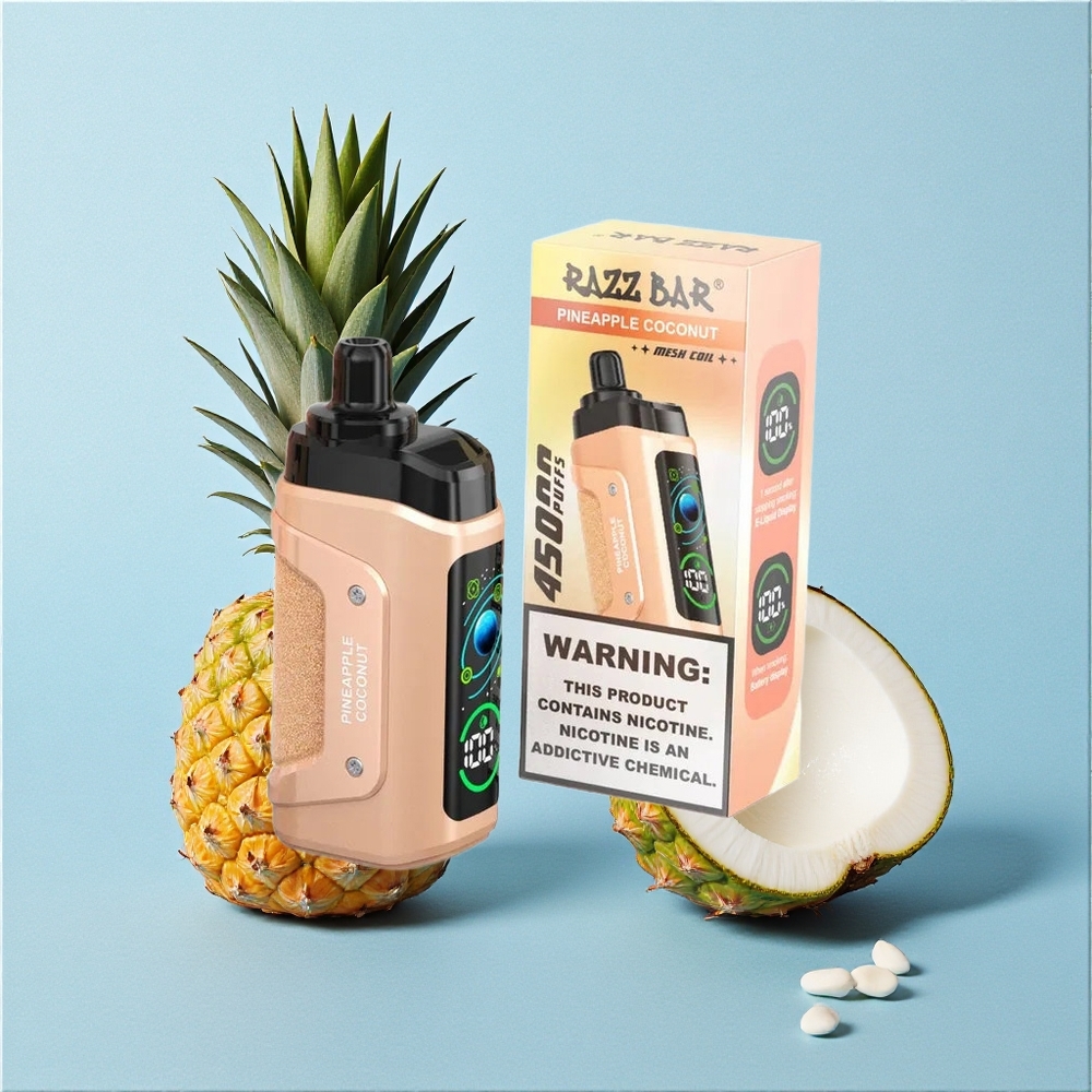 Razz Bar 45000 Bouffées Ananas Noix de Coco wholesale Belgique Rechargeable Type-C 20 mg/ml
