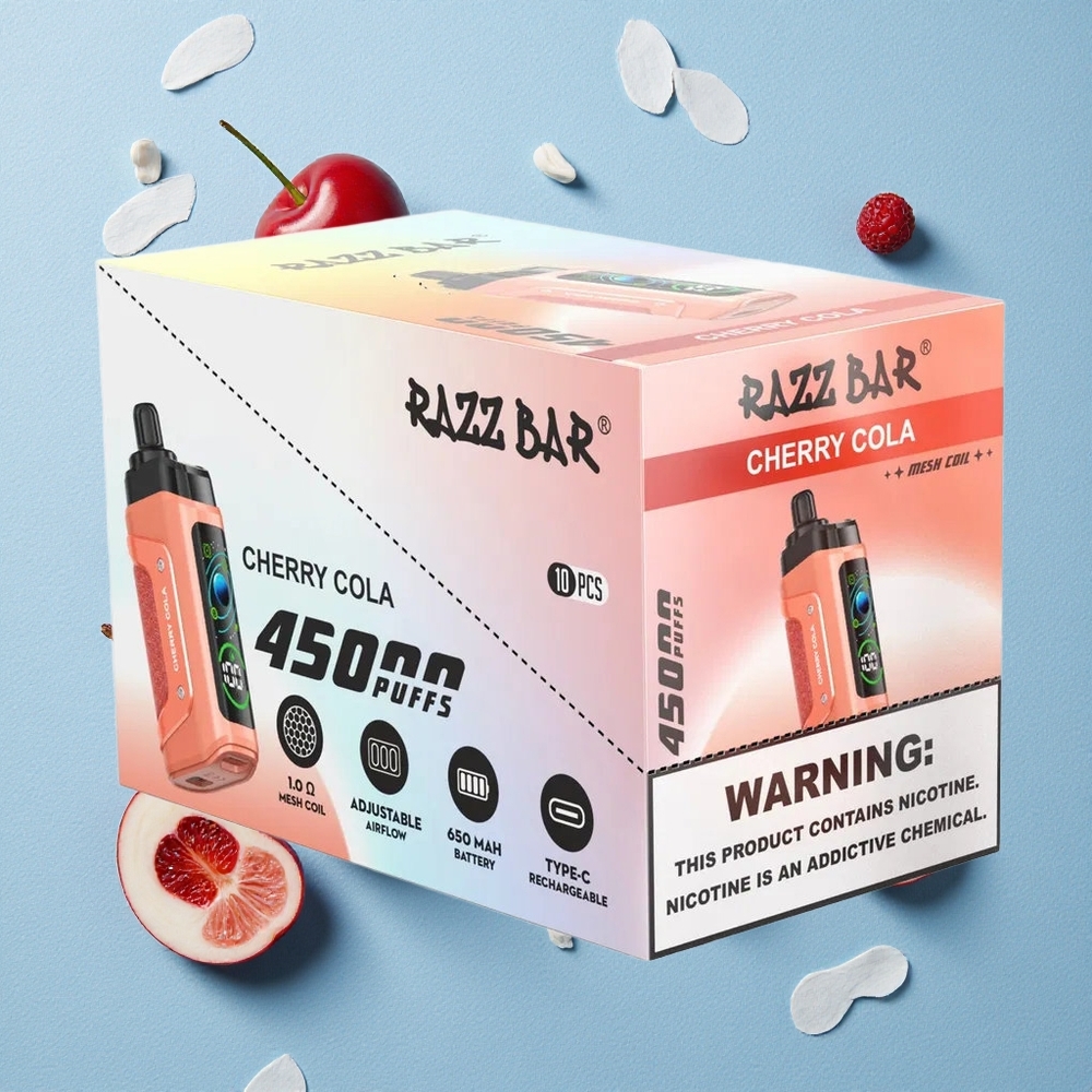 Razz Bar 45000 Bouffées Cerise Cola Disposable Vave batterie rechargeable Type-C wholesale Belgique