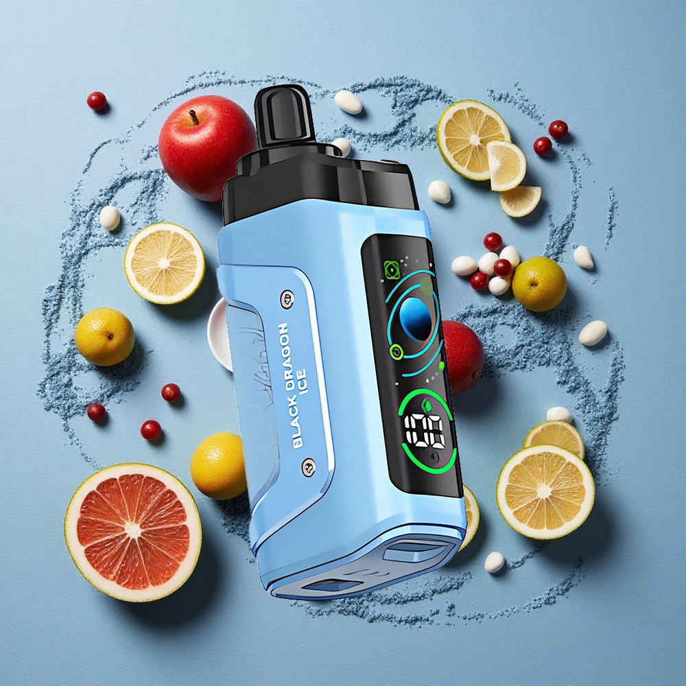 Razz Bar 45000 Bouffées Dragon Noir Glace wholesale Belgique Rechargeable Type-C 20 mg/ml Nicotine