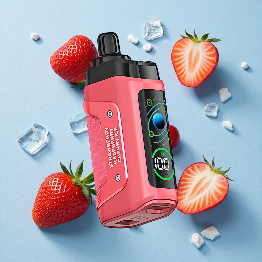 Razz Bar 45000 Bouffées Fraise Cerise Glacee wholesale Belgique avec Bobine Mesh 1.0 Ohm et Batterie 650 Mah