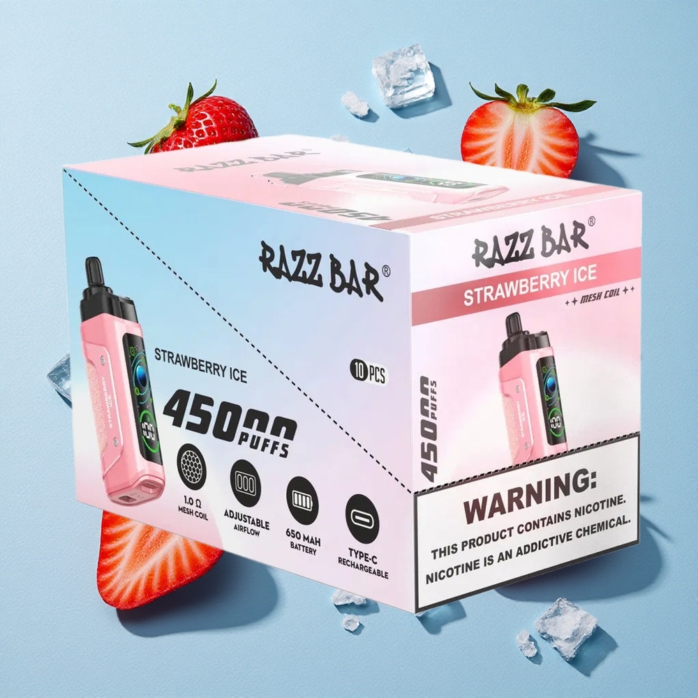 Razz Bar 45000 Bouffées Fraise Glacée Vape Jetable 1.0 Ohm Mesh Coil wholesale Belgique