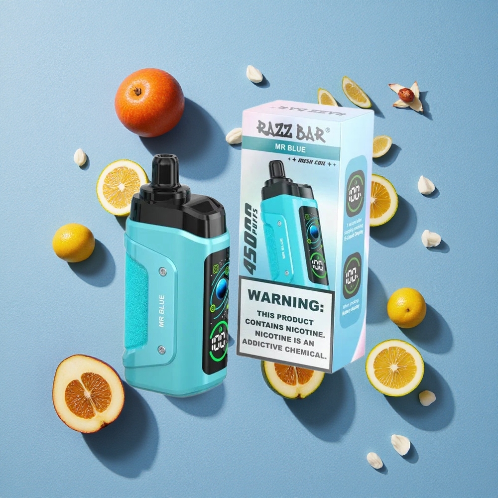 Razz Bar 45000 Bouffées Vape Jetable Mr Bleu Rechargeable Type-C wholesale Belgique