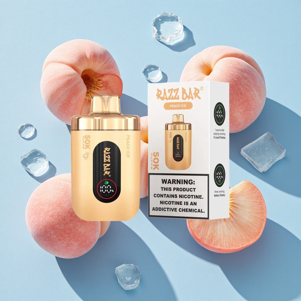 Razz Bar 50K Bouffées Pêche Glacée et Framboise Vape Jetable 50000 Bouffées wholesale Belgique Type-C Rechargeable