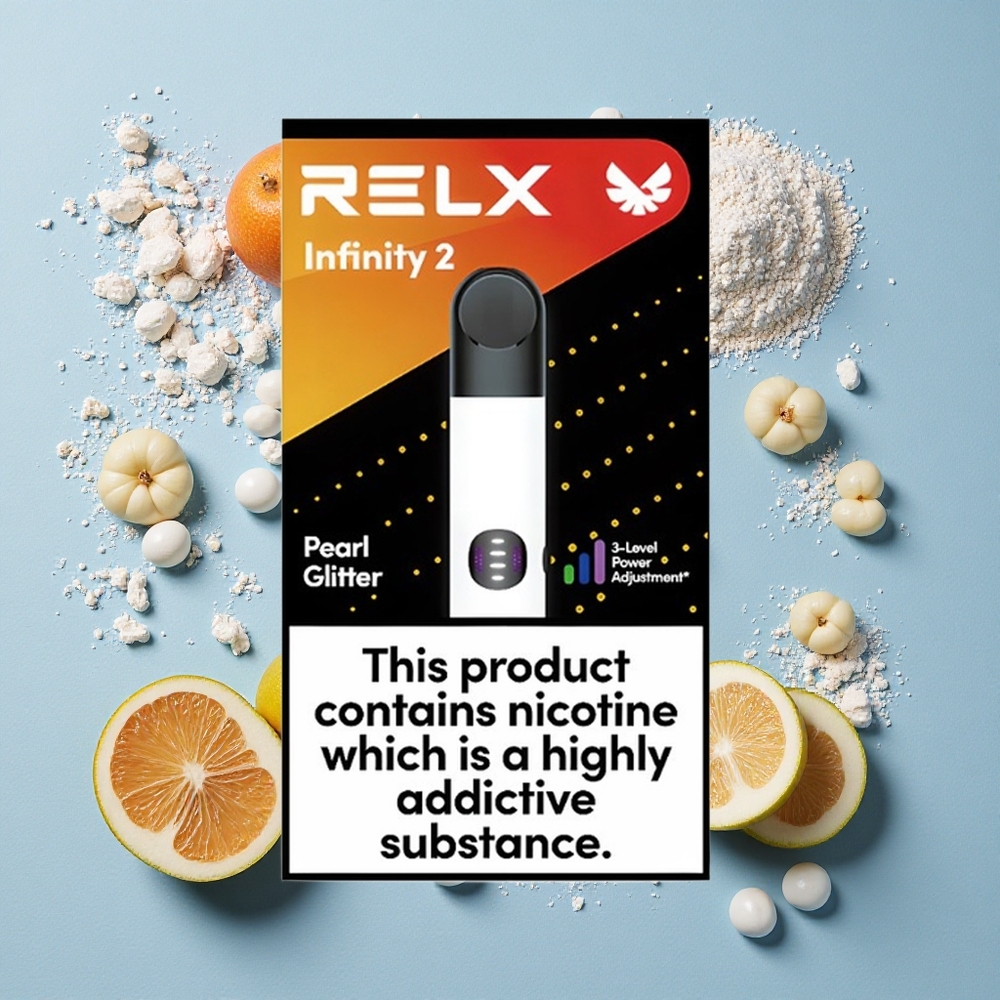 RELX Infinity 2 600-650 bouffées Poudre Perle wholesale Belgique Finition métallique élégante