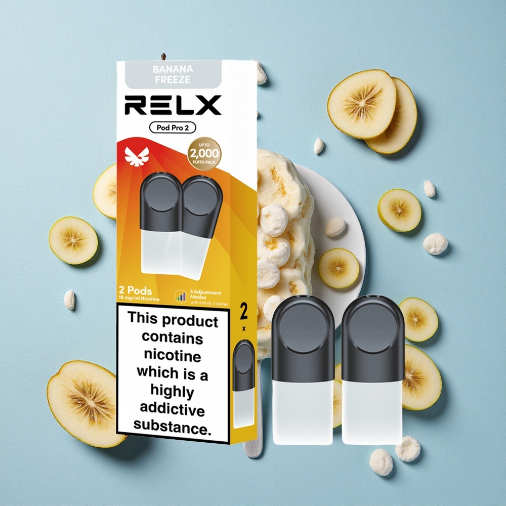 RELX Pod Pro 2 600 Bouffées Dessert-Banana Glacé wholesale Belgique 1,9ml 1,8% Nicotine