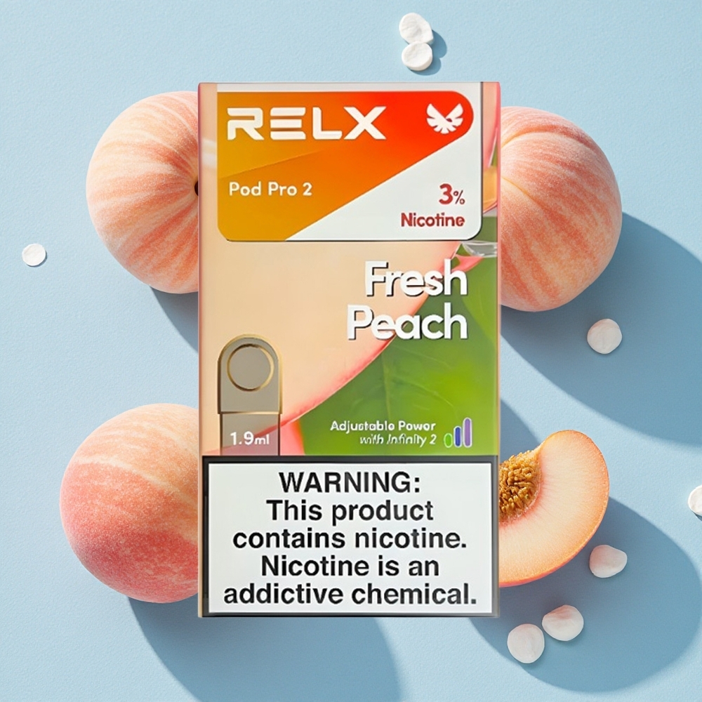 RELX Pod Pro 2 600 Bouffées Pêche Fraîche wholesale Belgique 1,9ml 3% Nicotine