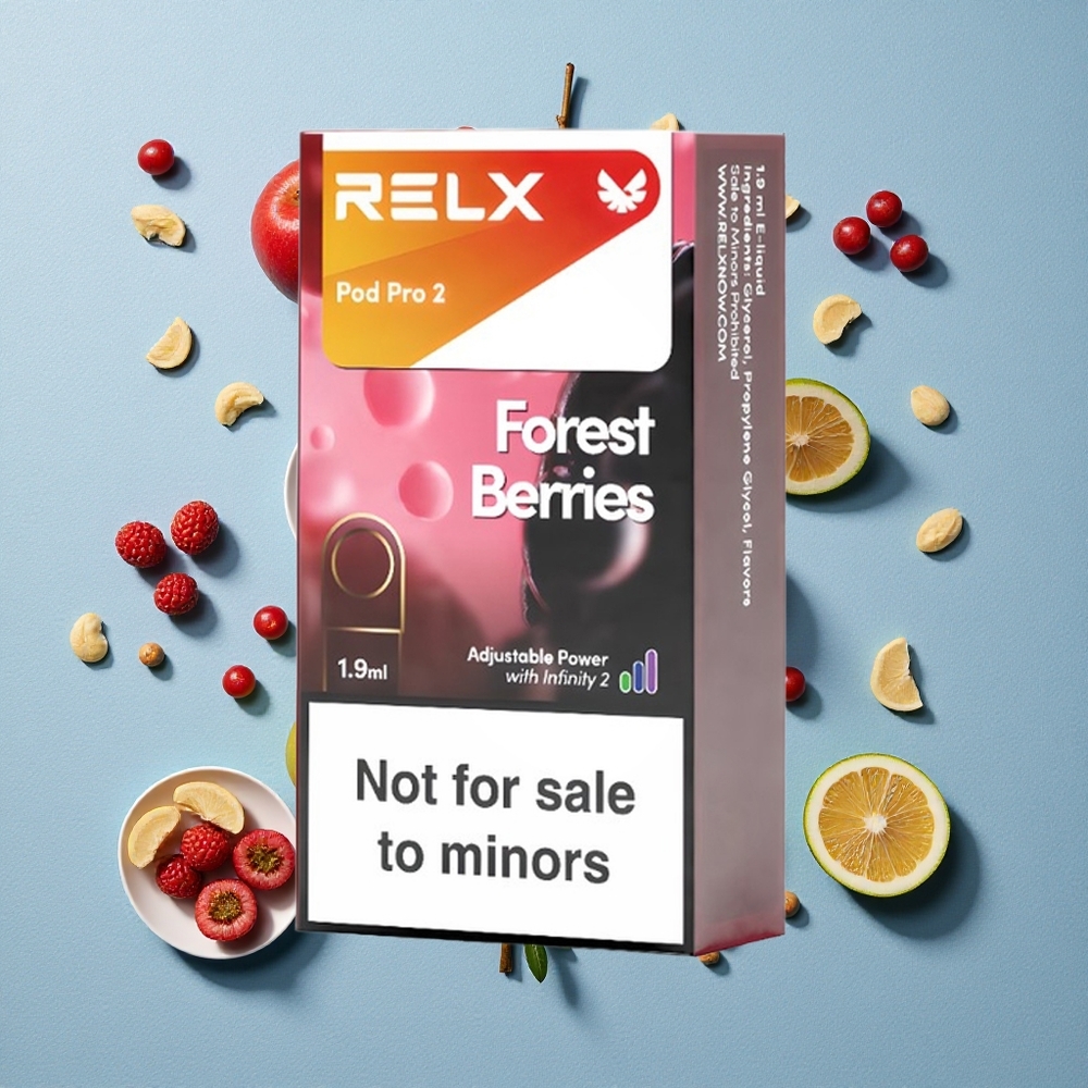 RELX Pod Pro 2 600 bouffées Baies des Bois wholesale Belgique 1.9ml 0% nicotine