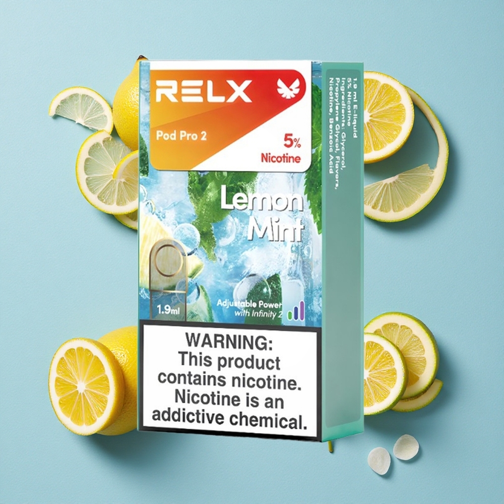 RELX Pod Pro 2 600 bouffées Citron Menthe wholesale Belgique 5% nicotine 1,9ml