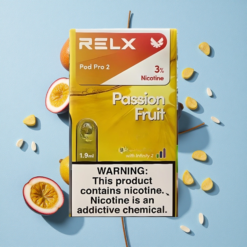 RELX Pod Pro 2 600 bouffées Fruit de la Passion wholesale Belgique 3% nicotine 1.9ml