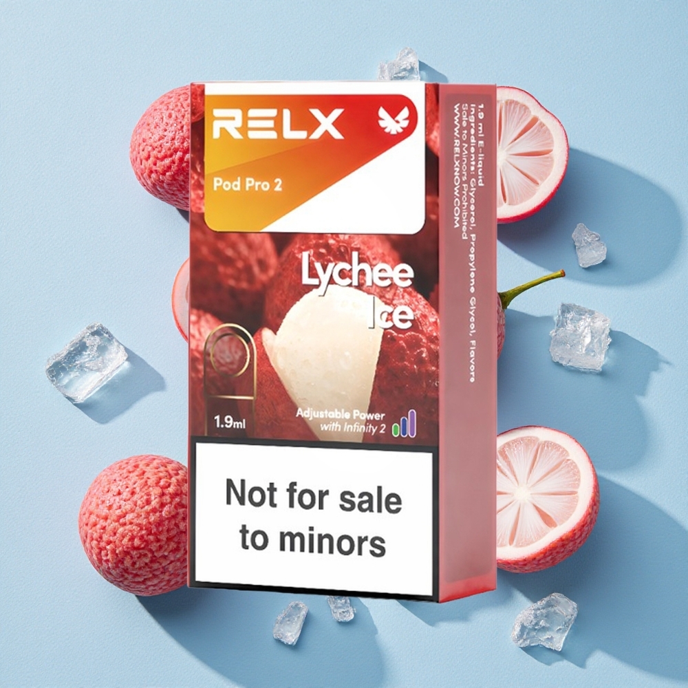 RELX Pod Pro 2 600 bouffées Lychee Glacé wholesale Belgique 0% nicotine 1.9ml