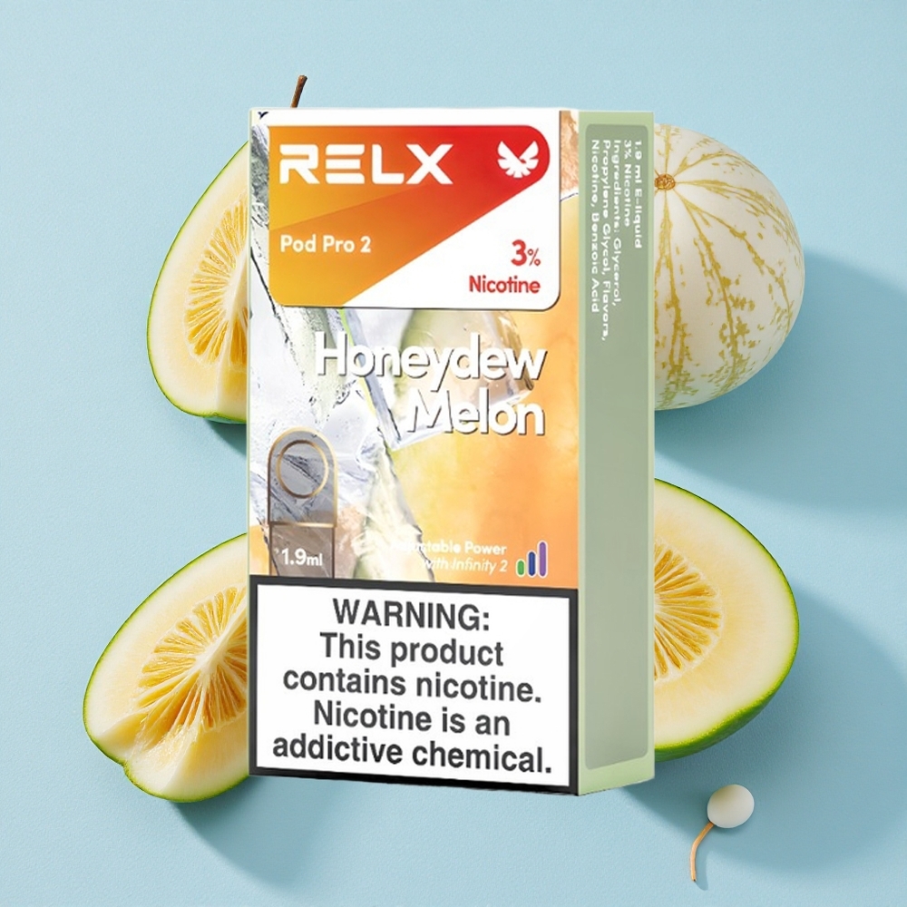 RELX Pod Pro 2 600 bouffées Melon Miel wholesale Belgique 1.9ml 3% nicotine