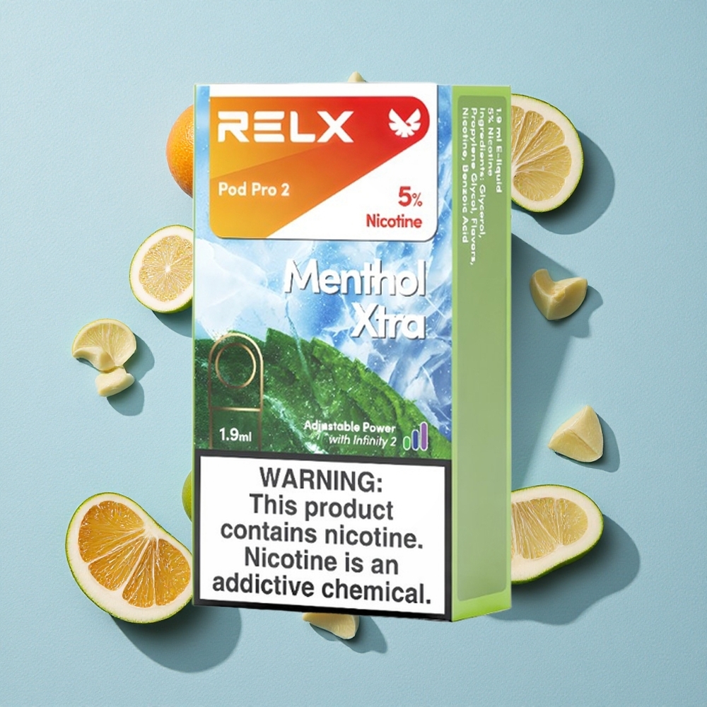 RELX Pod Pro 2 600 bouffées Menthe Xtra wholesale Belgique 5% nicotine 1,9ml