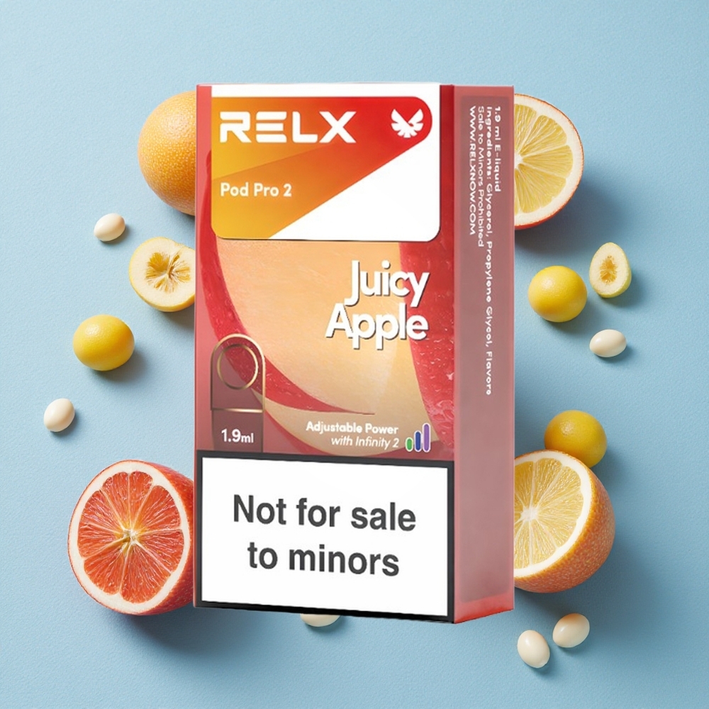 RELX Pod Pro 2 600 bouffées Pomme Juteuse wholesale Belgique Eco/Smooth/Boost Mode