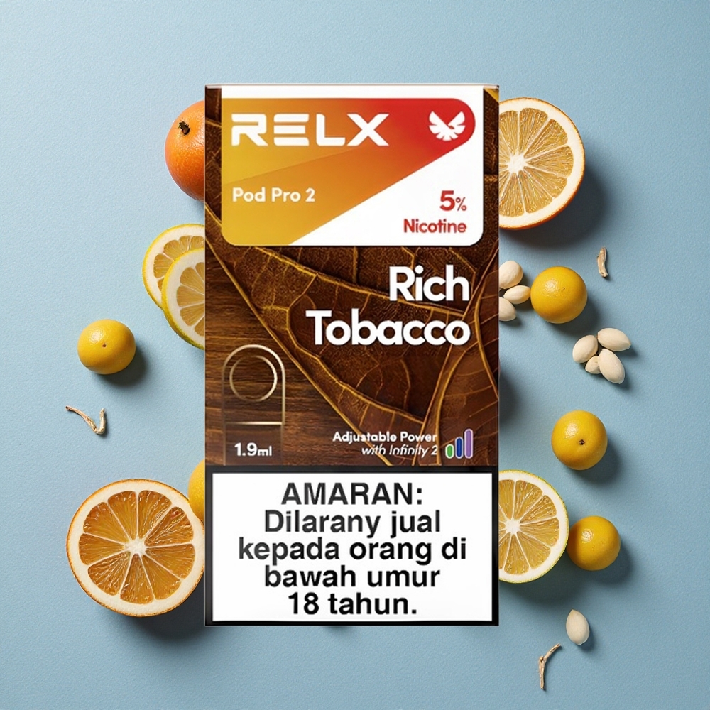 RELX Pod Pro 2 600 bouffées Tabac Riche wholesale Belgique 1.9ml 5% nicotine