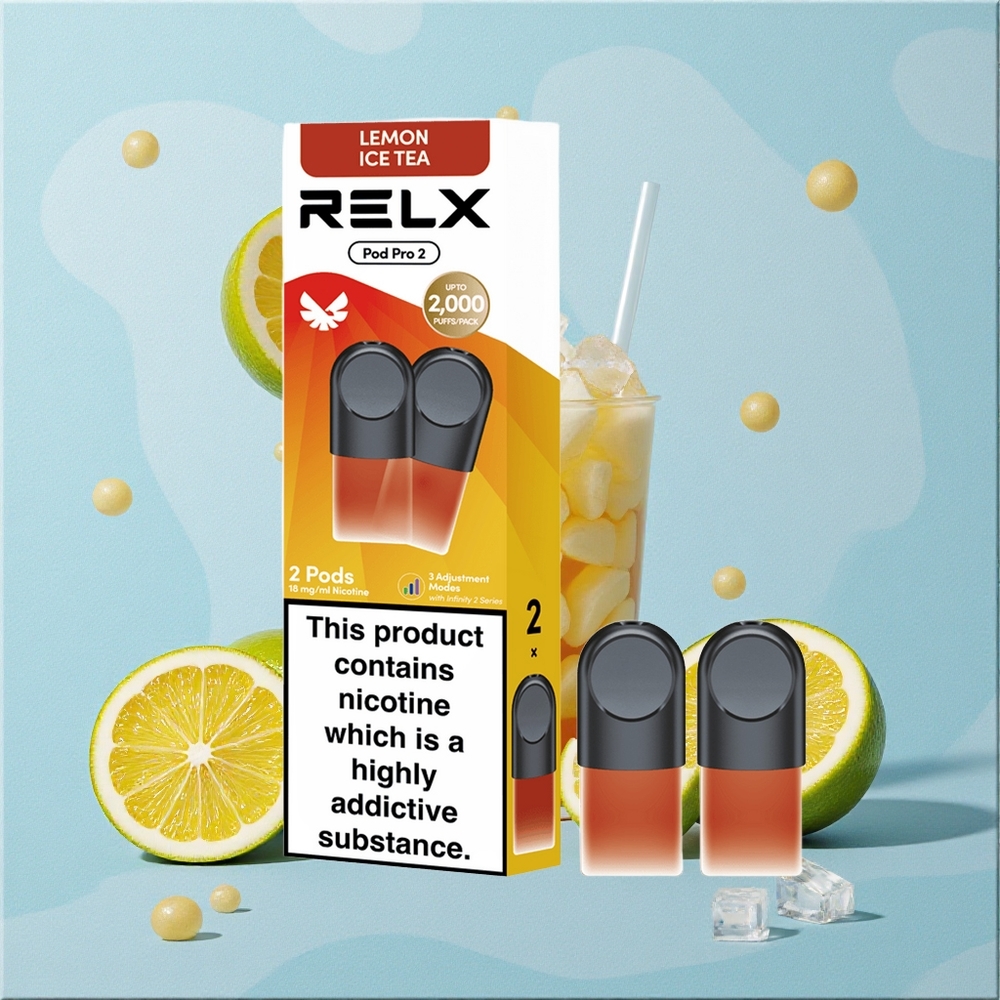 RELX Pod Pro 2 600 bouffées Thé-Citron Glacé wholesale Belgique 1.8% nicotine 1.9ml