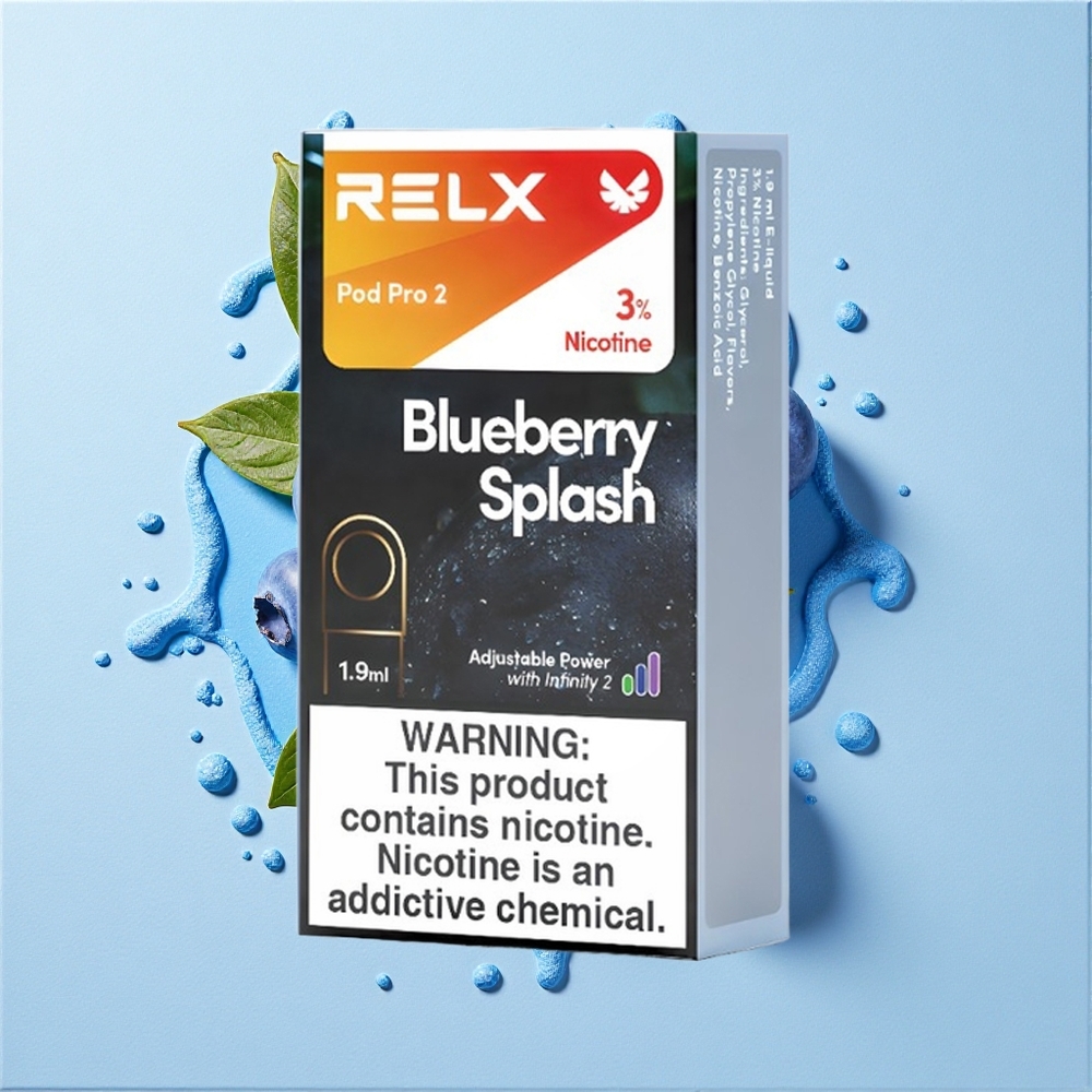 RELX Pod Pro 2 600 bouffées Éclat de Myrtille wholesale Belgique 1,9ml 3% nicotine
