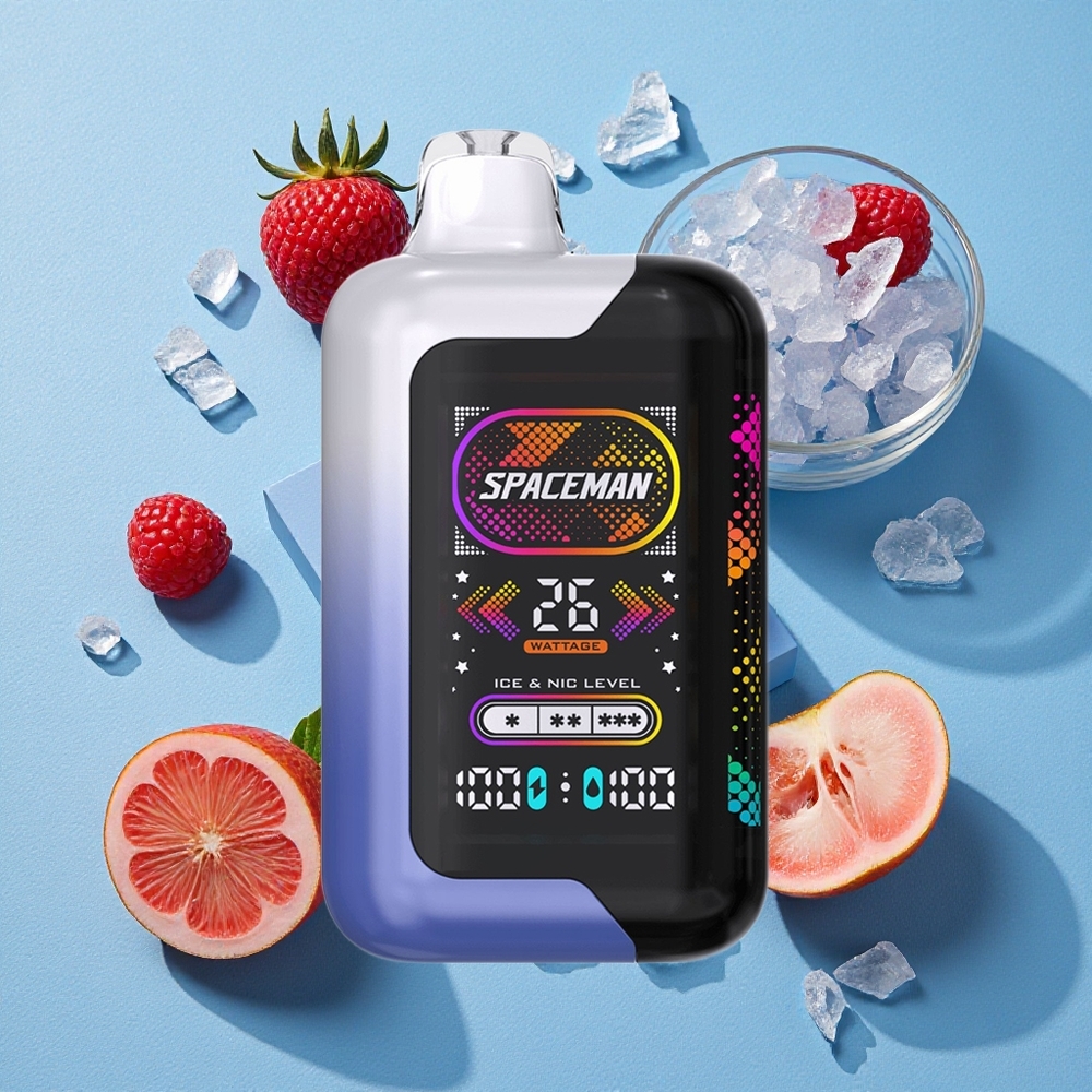 SMOK SPACEMAN SP40000 Vape Jetable Bleu Framboise Glacée 40000 Bouffées wholesale Belgique Ecran LED 2,28"
