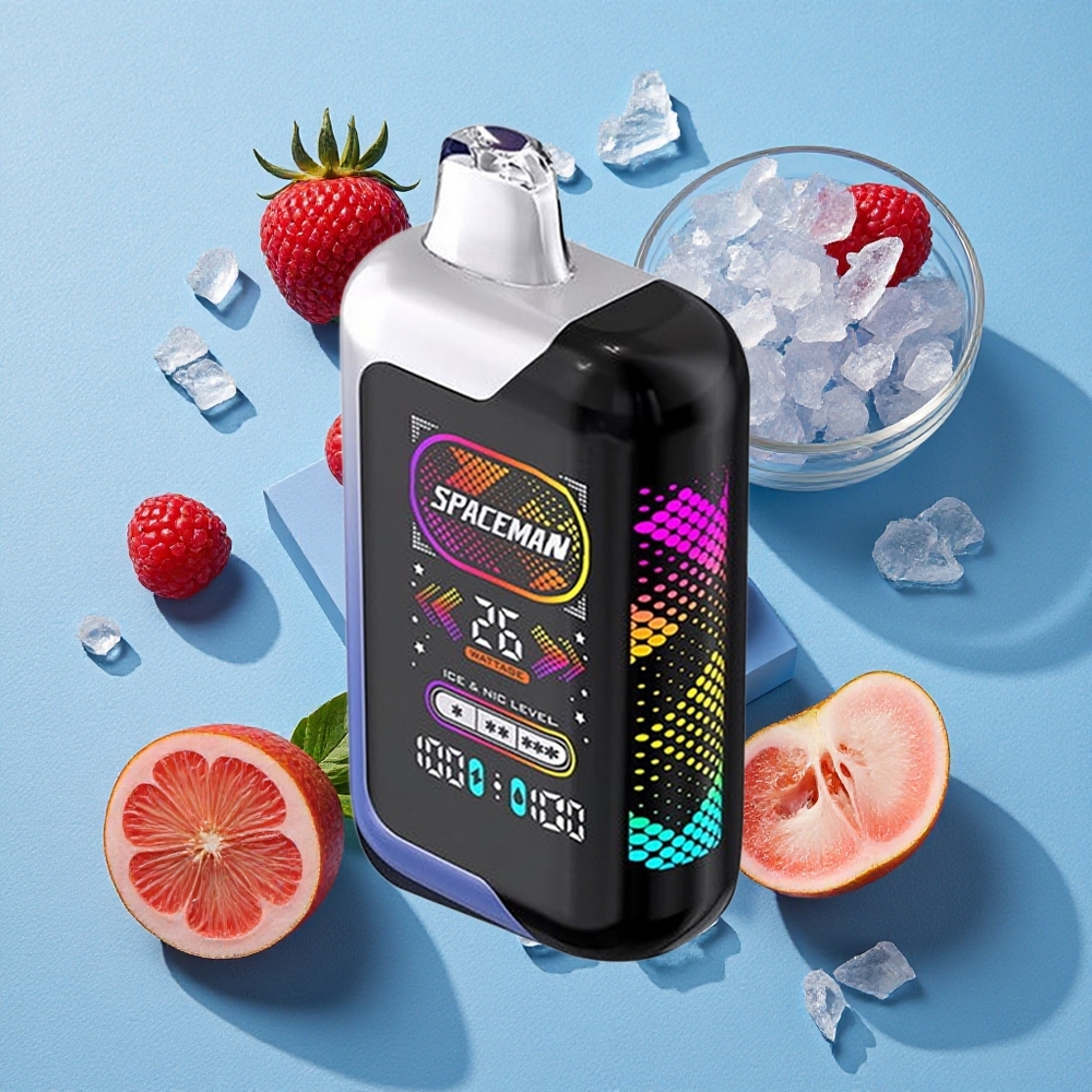SMOK SPACEMAN SP40000 Vape Jetable Bleu Framboise Glacée 40000 Bouffées wholesale Belgique Ecran LED 2,28\"